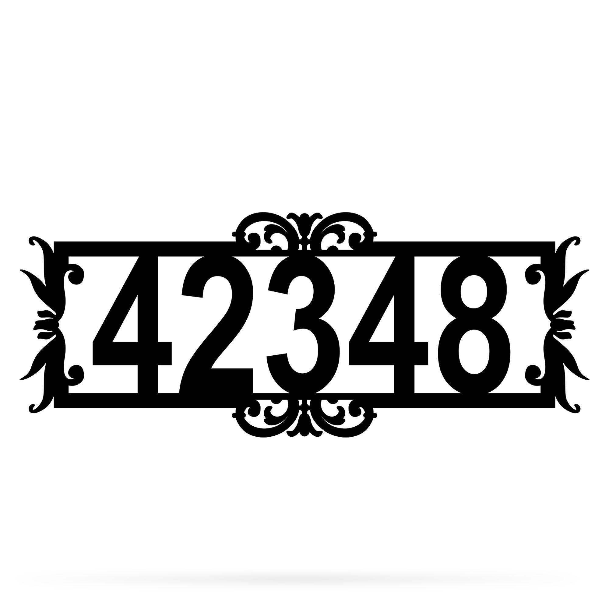Fancy Address Monogram Metal Wall Art
