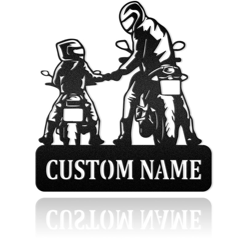 Father & Son Riding Partners For Life Metal Wall Art