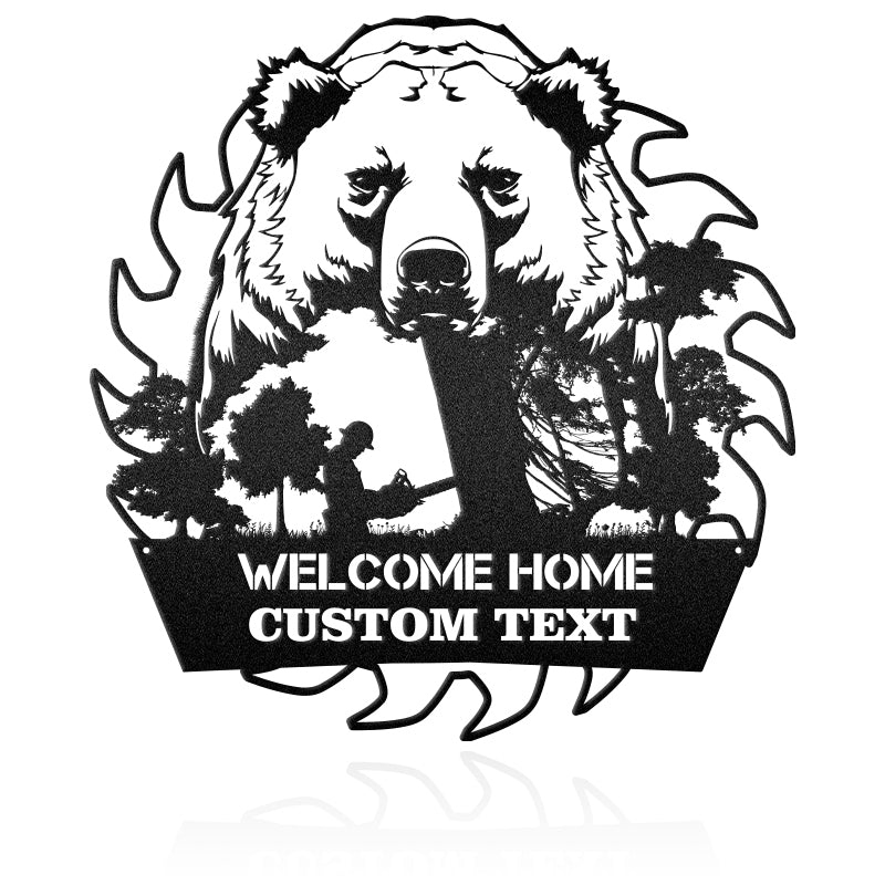 Father And Son Chain Saw Logger Metal Wall Art