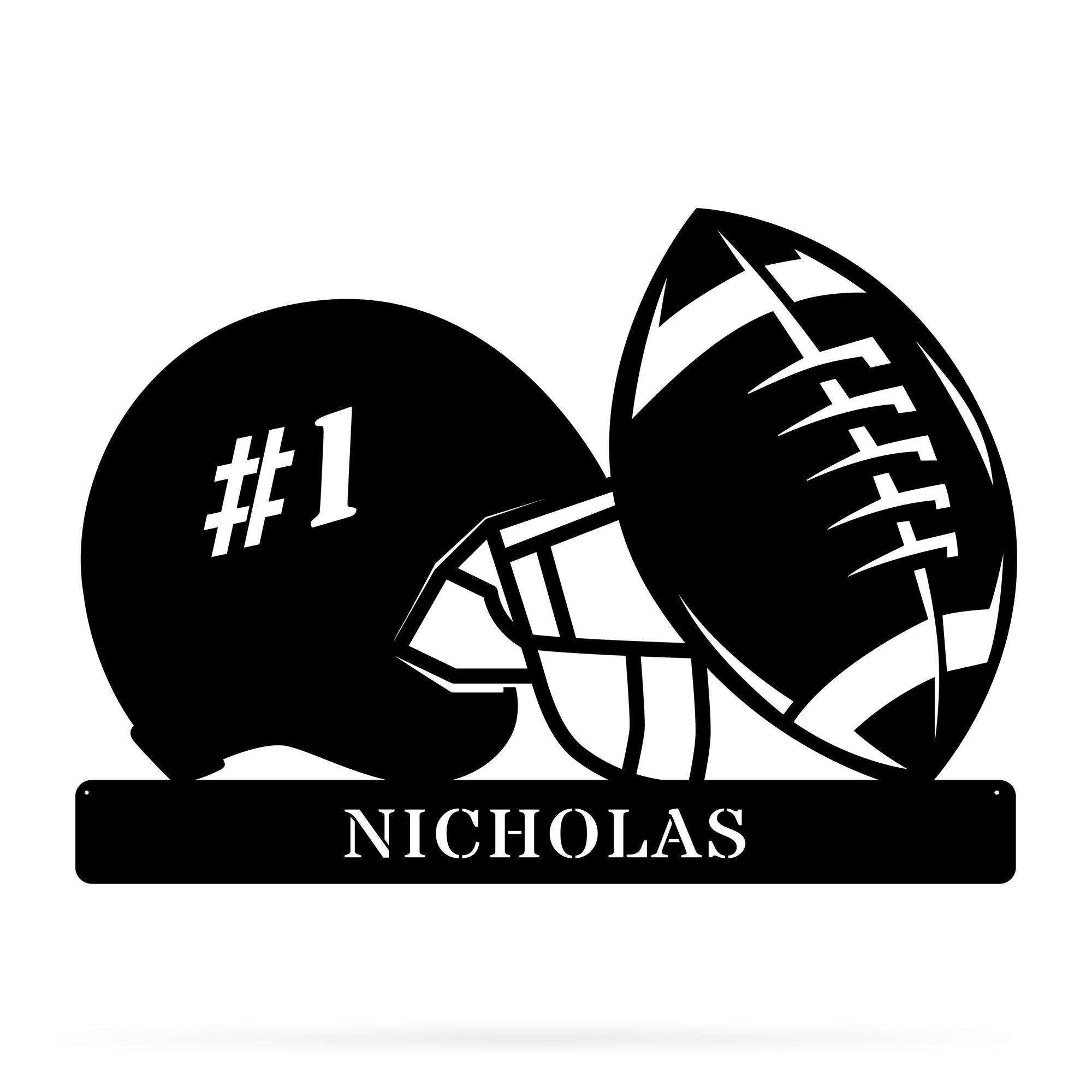 Football Monogram Metal Wall Art