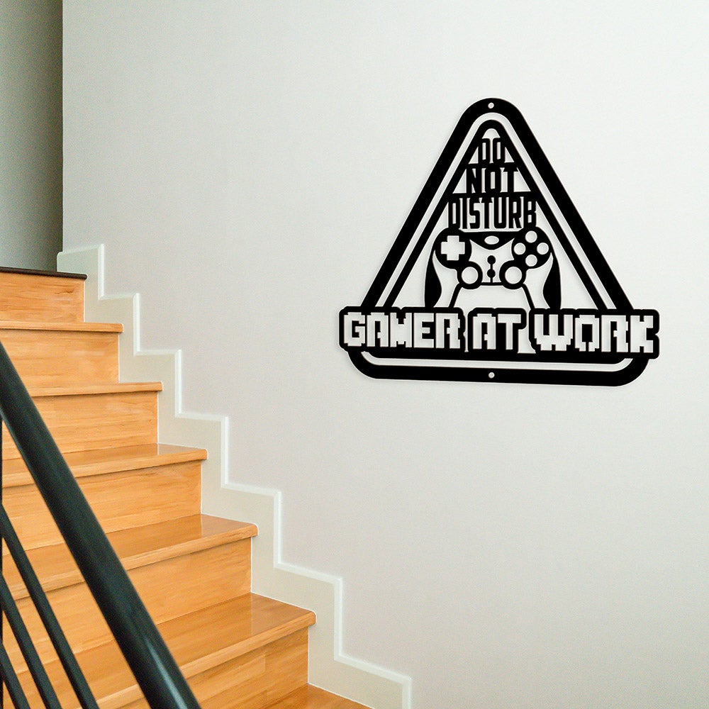 Gamer At Work Metal Wall Art