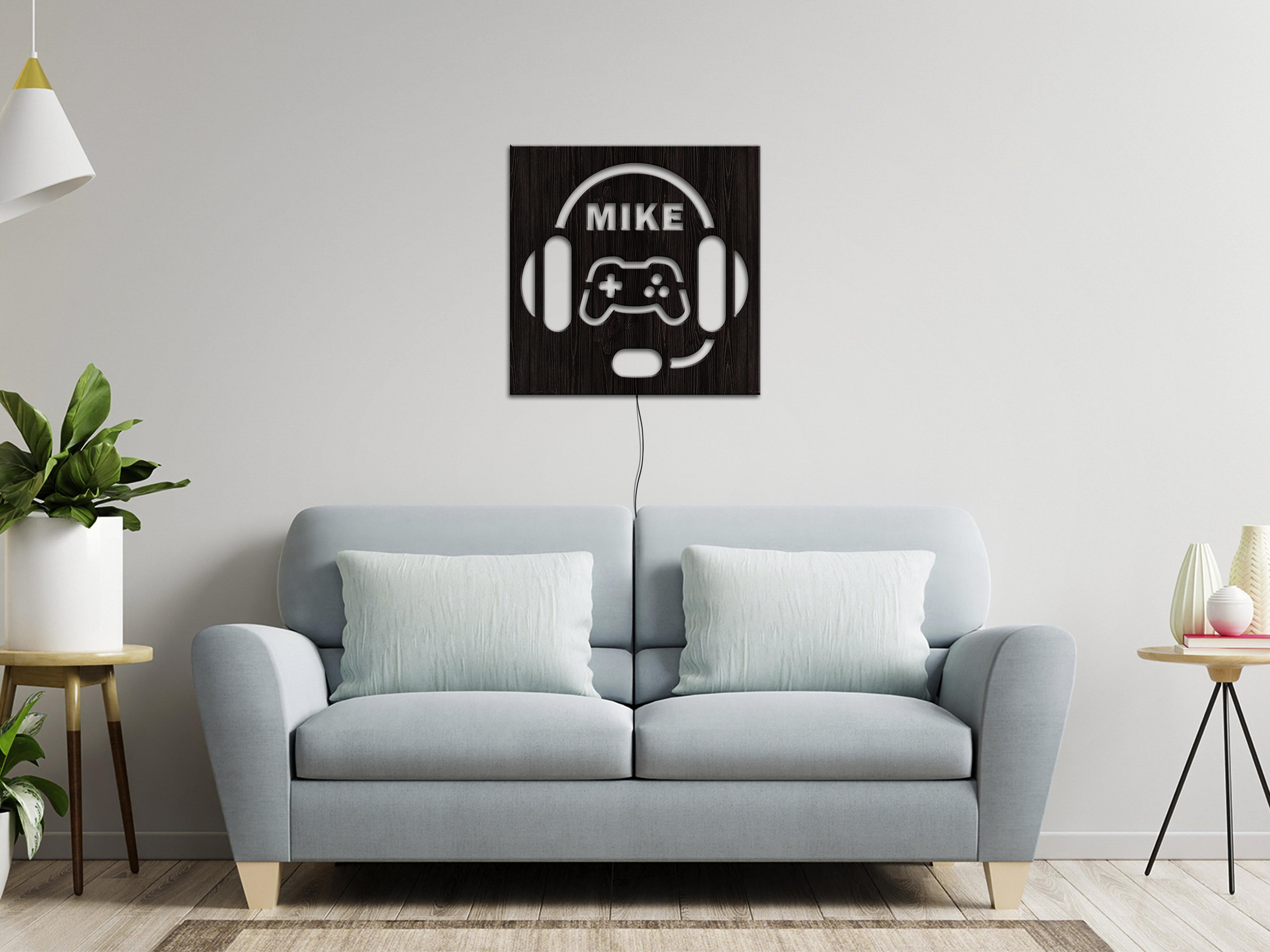 Gamer Headphone Metal Wall Art