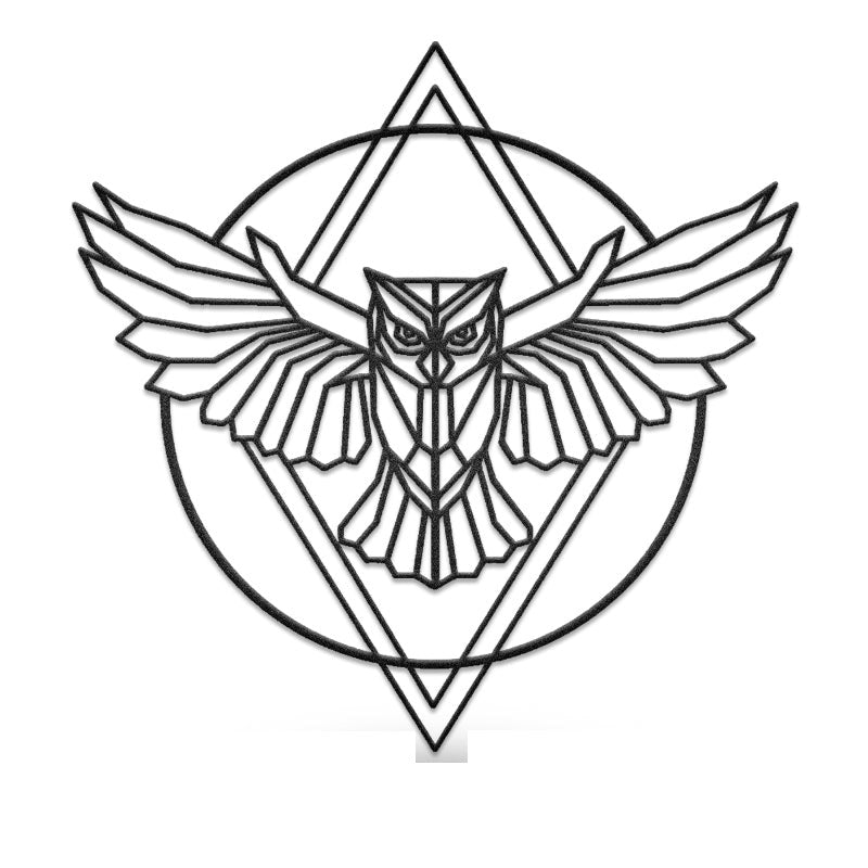 Geometric Owl Metal Wall Art