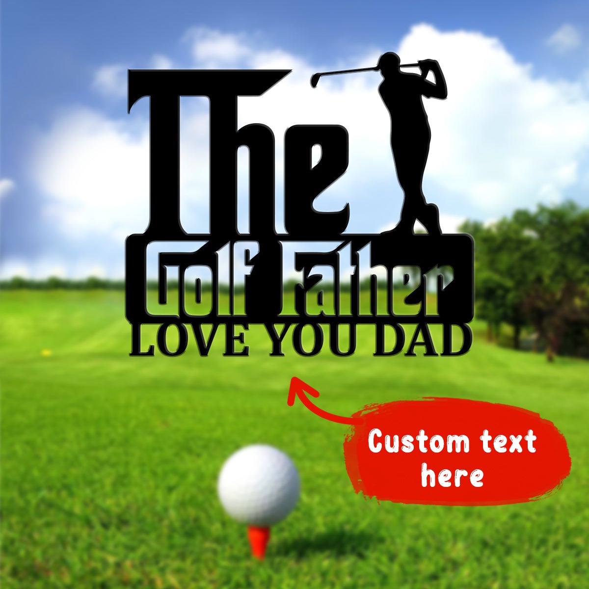 Golfer Father Metal Wall Art