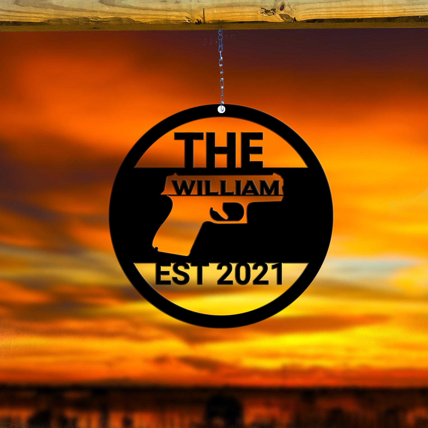 Gun Cover Your Family Metal Wall Art