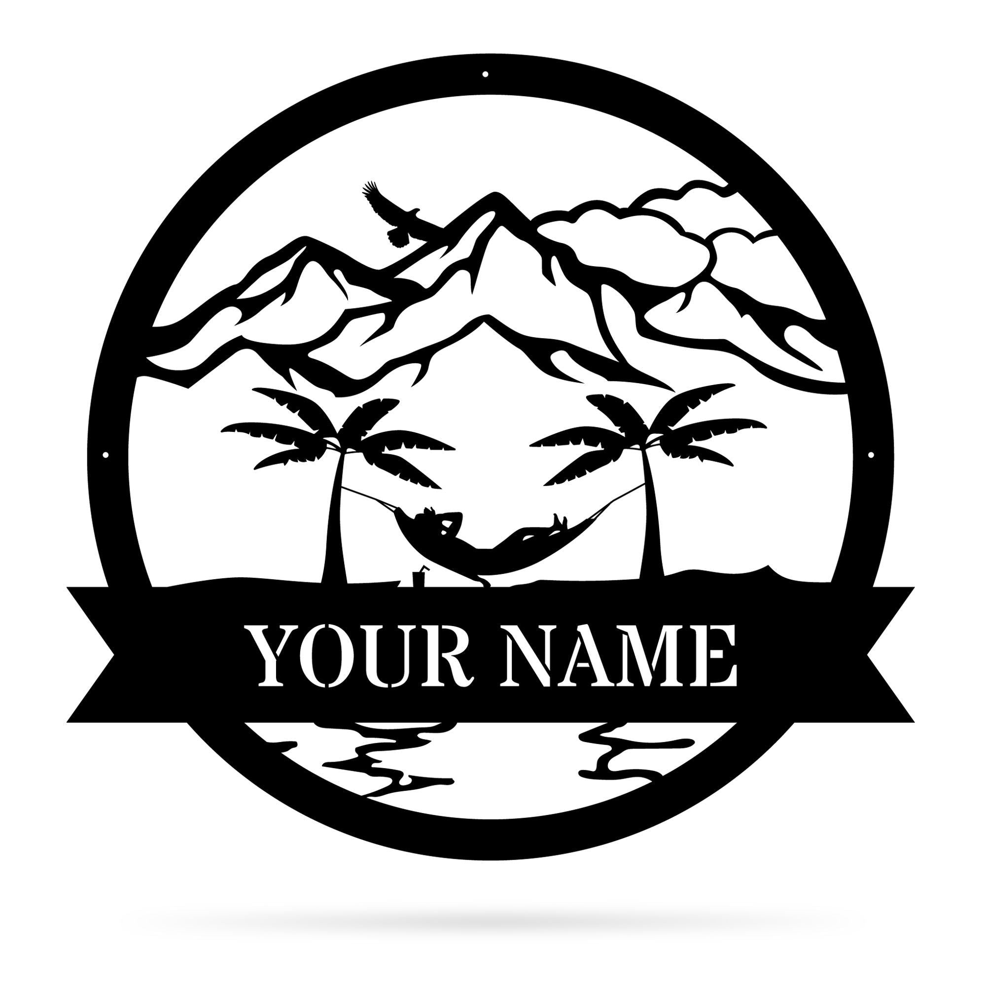 Hammock Monogram Metal Wall Art