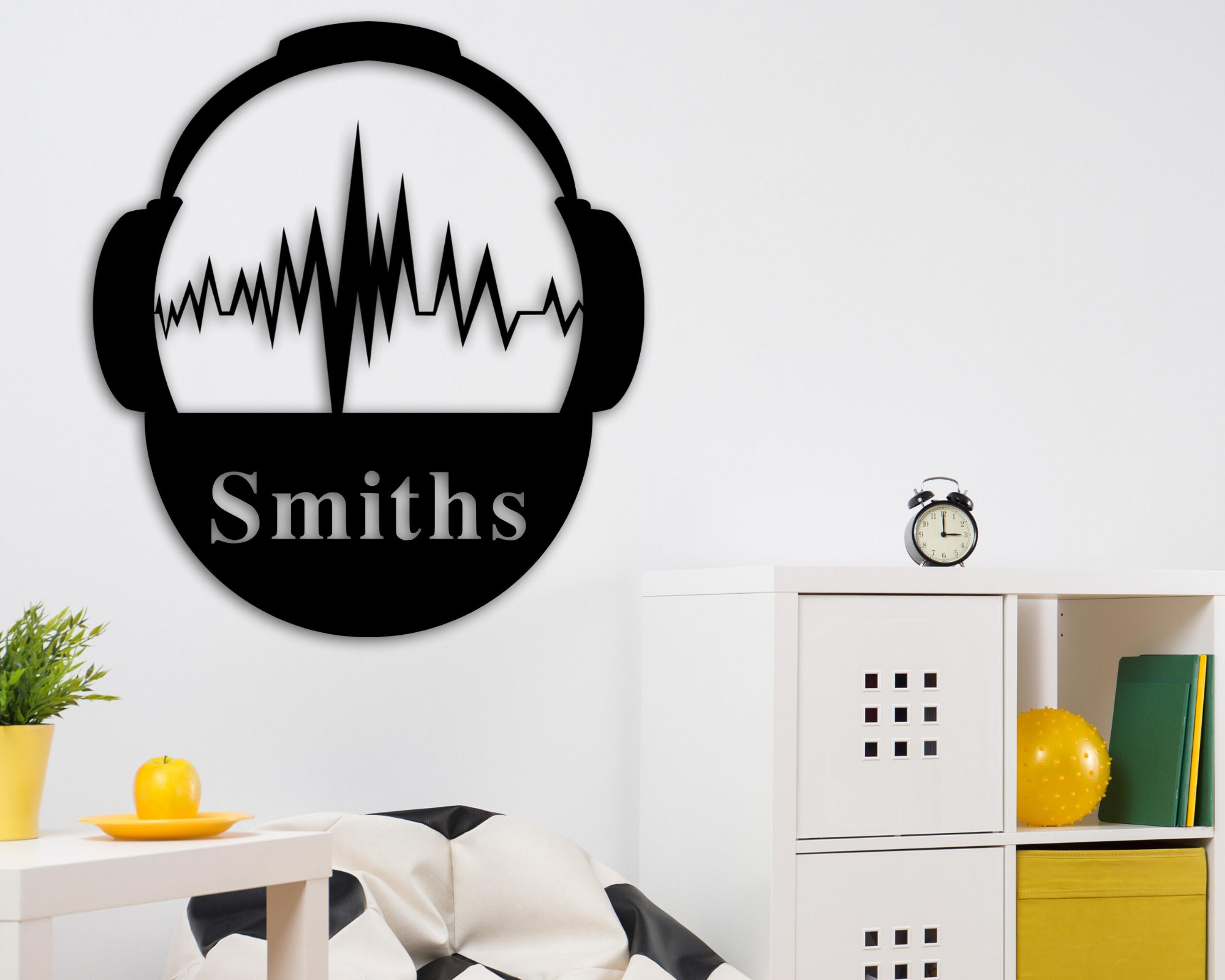 Headphone Custom Name Metal Wall Art