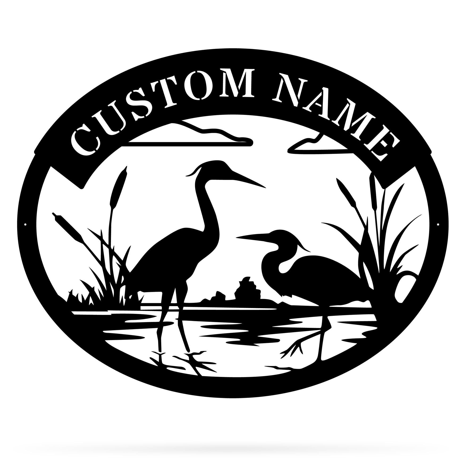 Heron Monogram Metal Wall Art