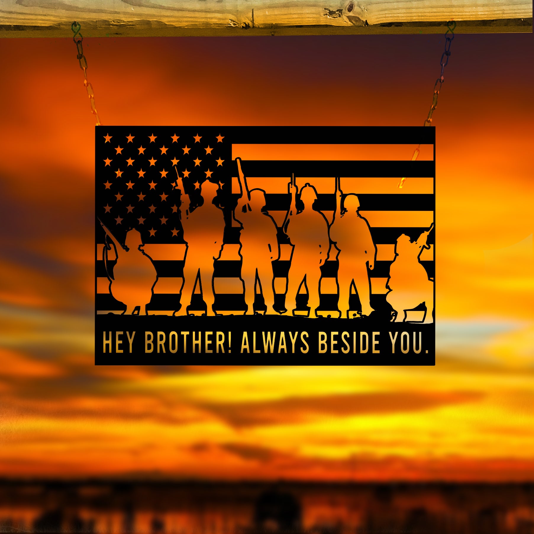 Hey Brother Metal Wall Art