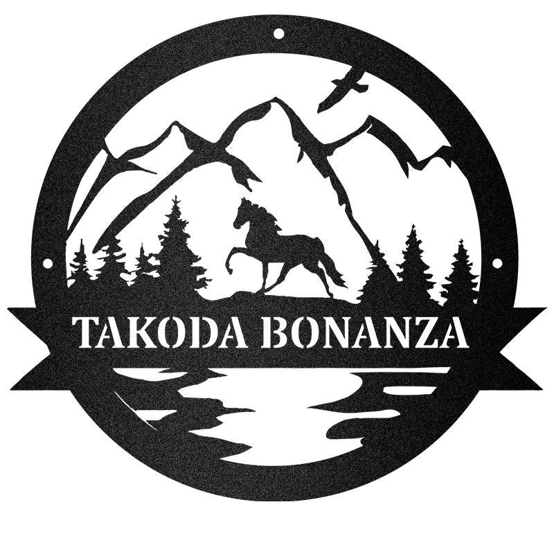 Horse And Mountain Custom Metal Wall Art Decor