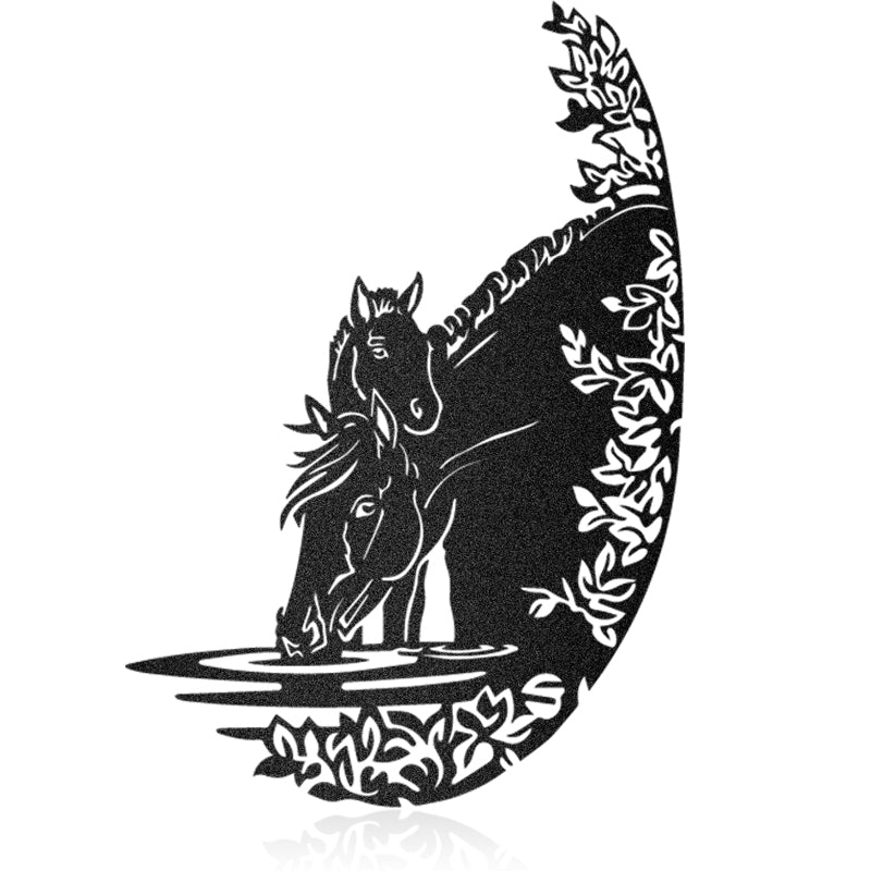 Mama Horse Drinking Art Personalized Horse Metal Sign Metal Wall Art