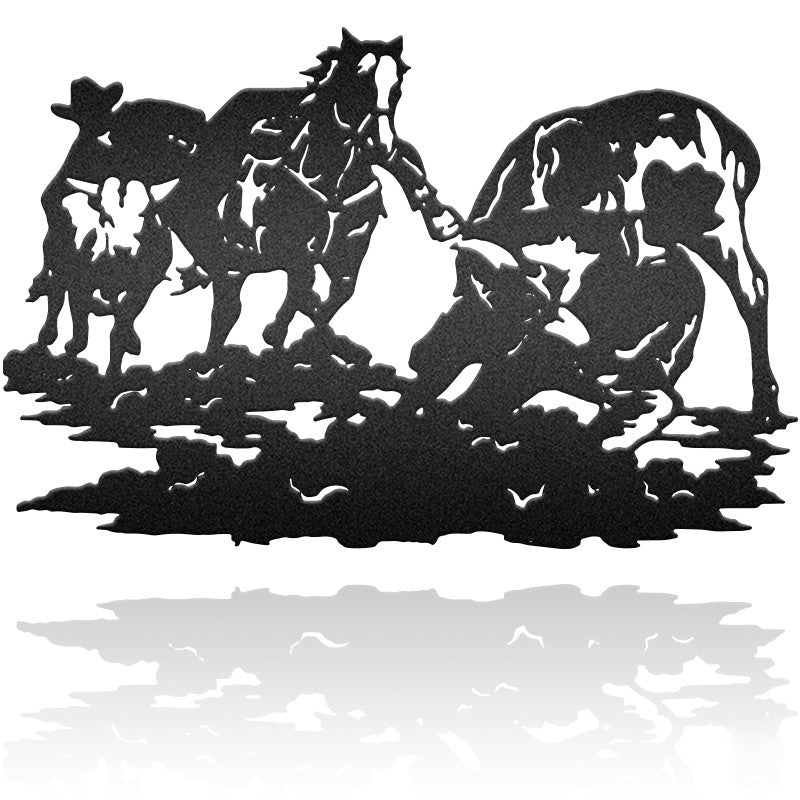 Human And Horse Personalized Horse Metal Sign Wall Art