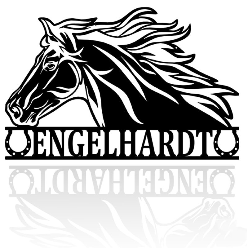 Horse Name Monogram Personalized Horse Metal Sign Metal Wall Art