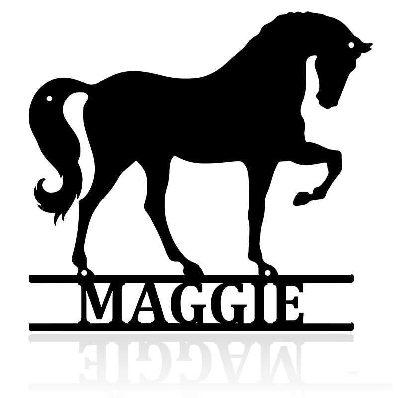 Horse Nameplate Metal Silhouette Metal Wall Art