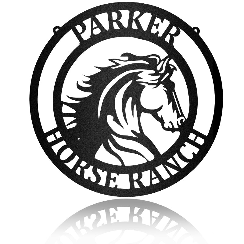 Horse Ranch Welcome Sign Personalized Metal Wall Art