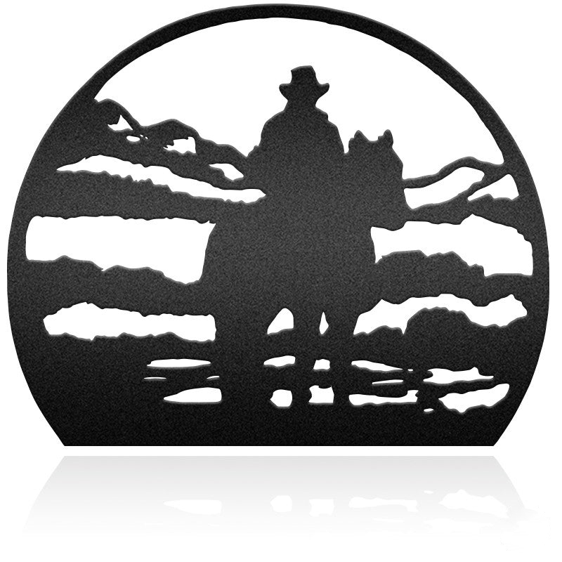 Cowboy Horse Scene Personalized Horse Metal Wall Art