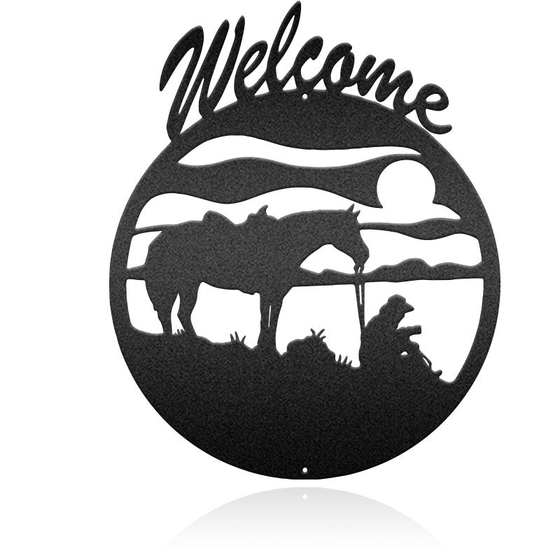 Welcome Horse Personalized Metal Wall Art