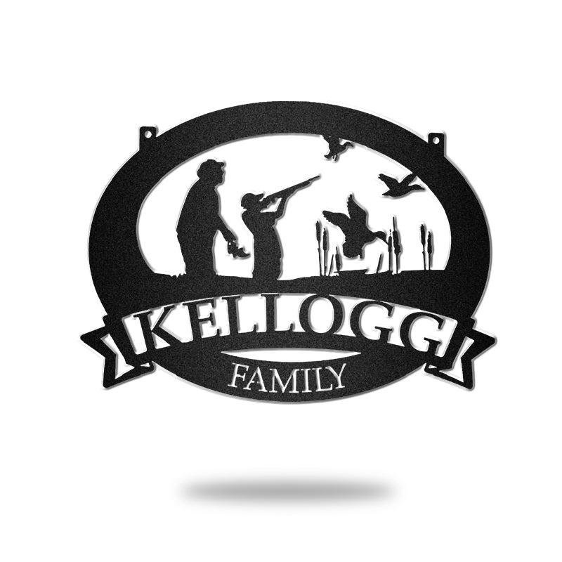 Duck Hunting Custom Name Duck Sign Metal Wall Art