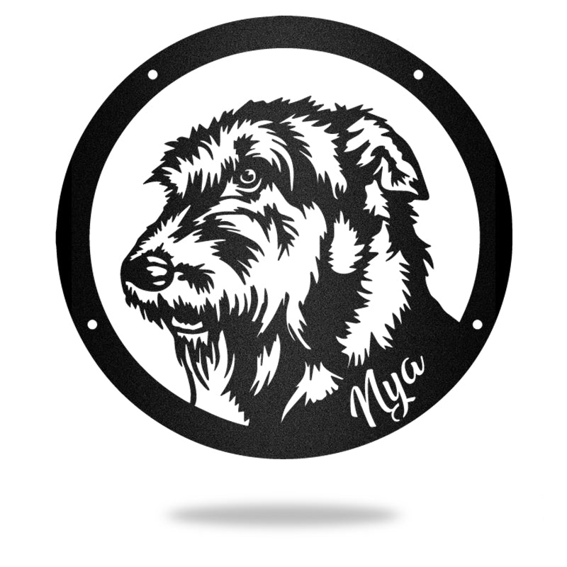 Irish Wolfhounds Guard Dog House Sign Metal Wall Art