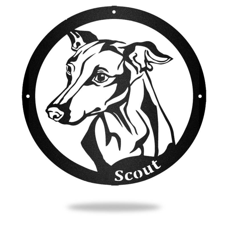 Italian Greyhounds Guard Dog House Sign Metal Wall Art