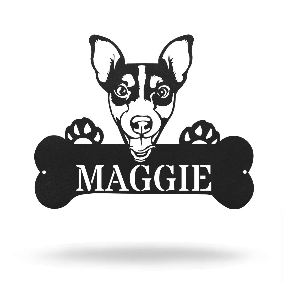 Jack Russell Monogram Dog House Sign Metal Wall Art