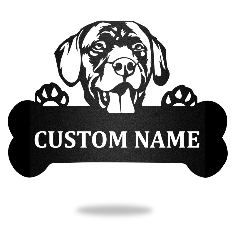 Labador Monogram Dog House Sign Metal Wall Art