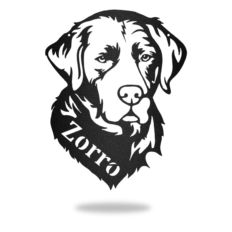 Labrador Dog Garden Art Sculpture Dog House Sign Metal Wall Art