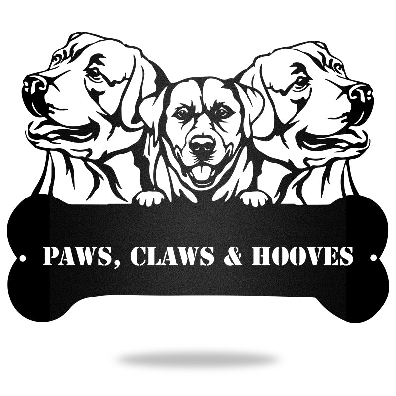 Labradors Guard Dog Dog House Sign Metal Wall Art