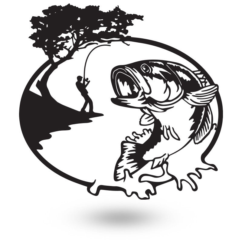 Large Fish Fishing Trout Name Sign Metal Wall Art Decor