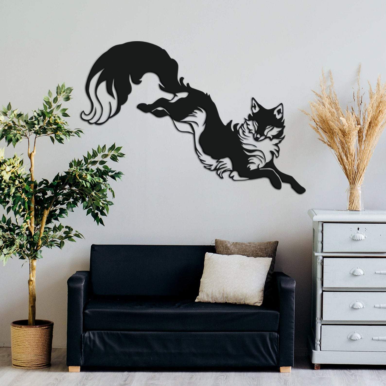 Leaping Fox Metal Wall Art
