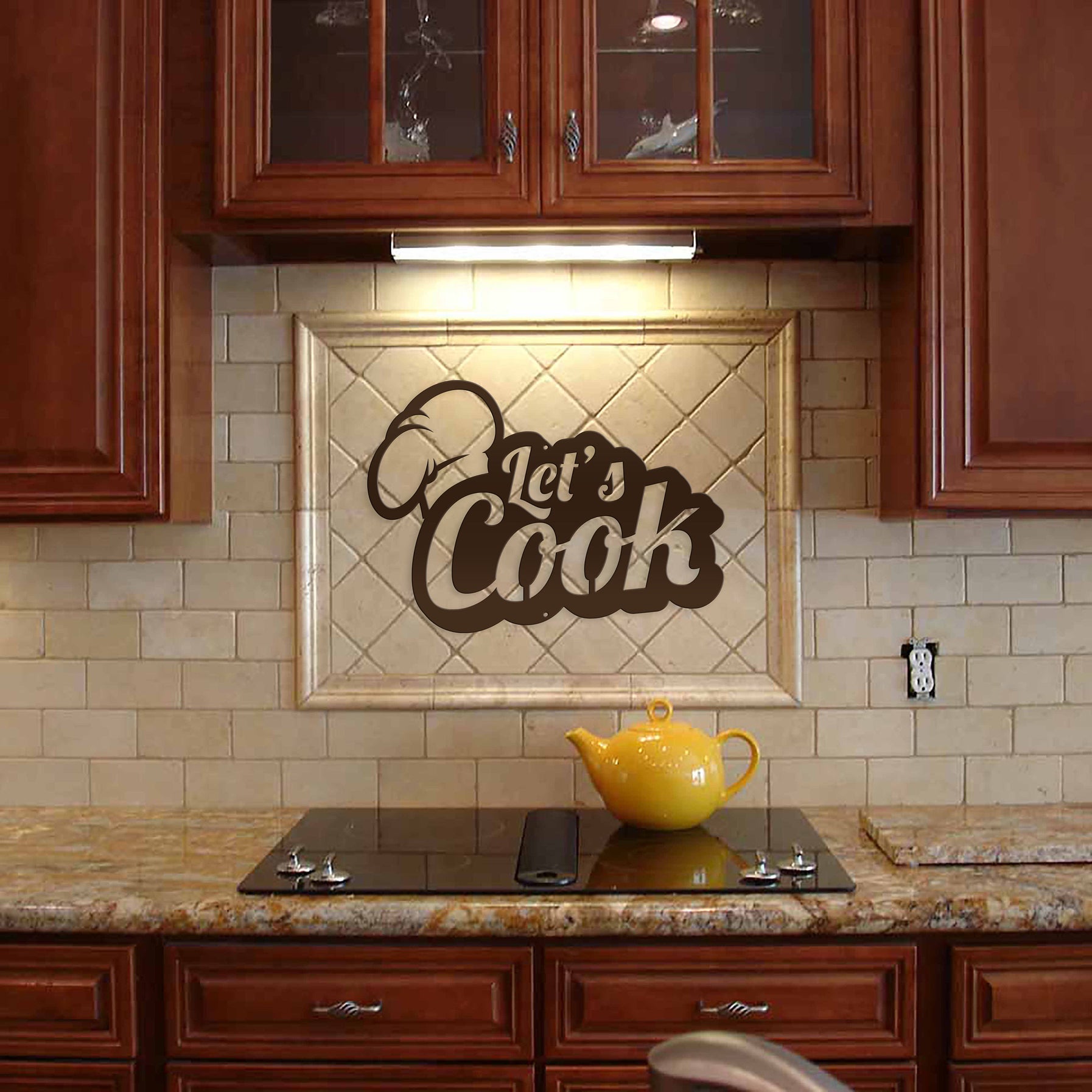Let'S Cook Customized Kitchen Metal Wall Art Decor