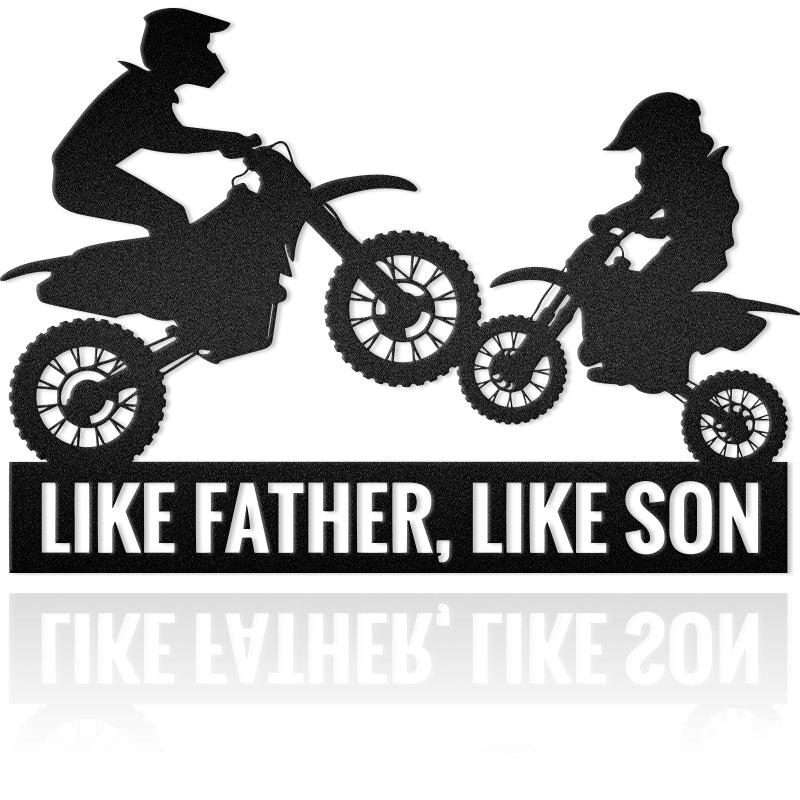 Like Father Like Son Moto Bike Custom Gifts For Family Metal Wall Art