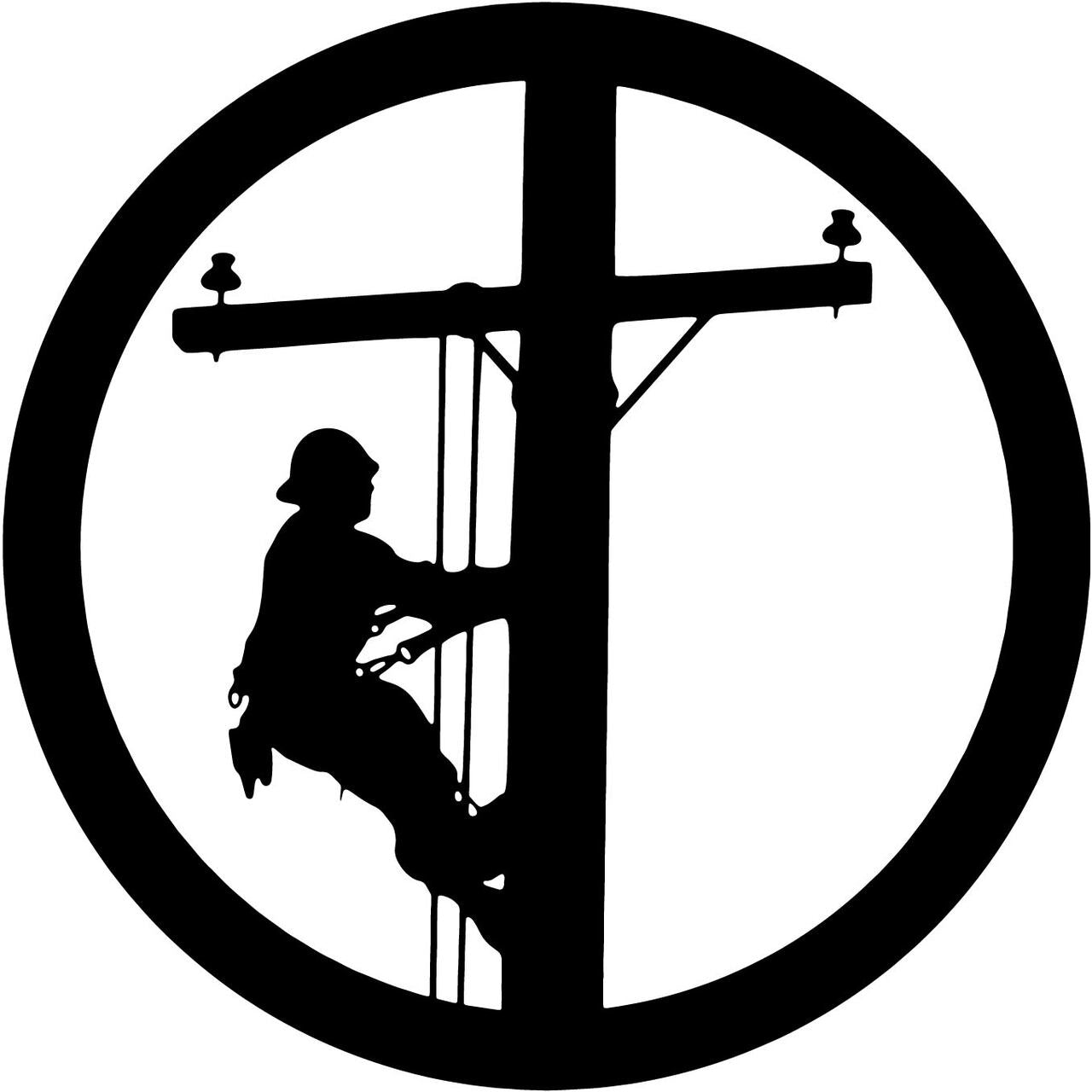 Lineman Patriotic Circle Wall Art Metal Wall Art