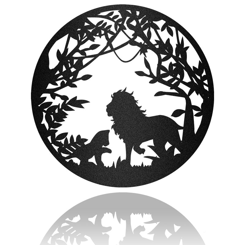 Lion Father And Son Animal Metal Metal Wall Art