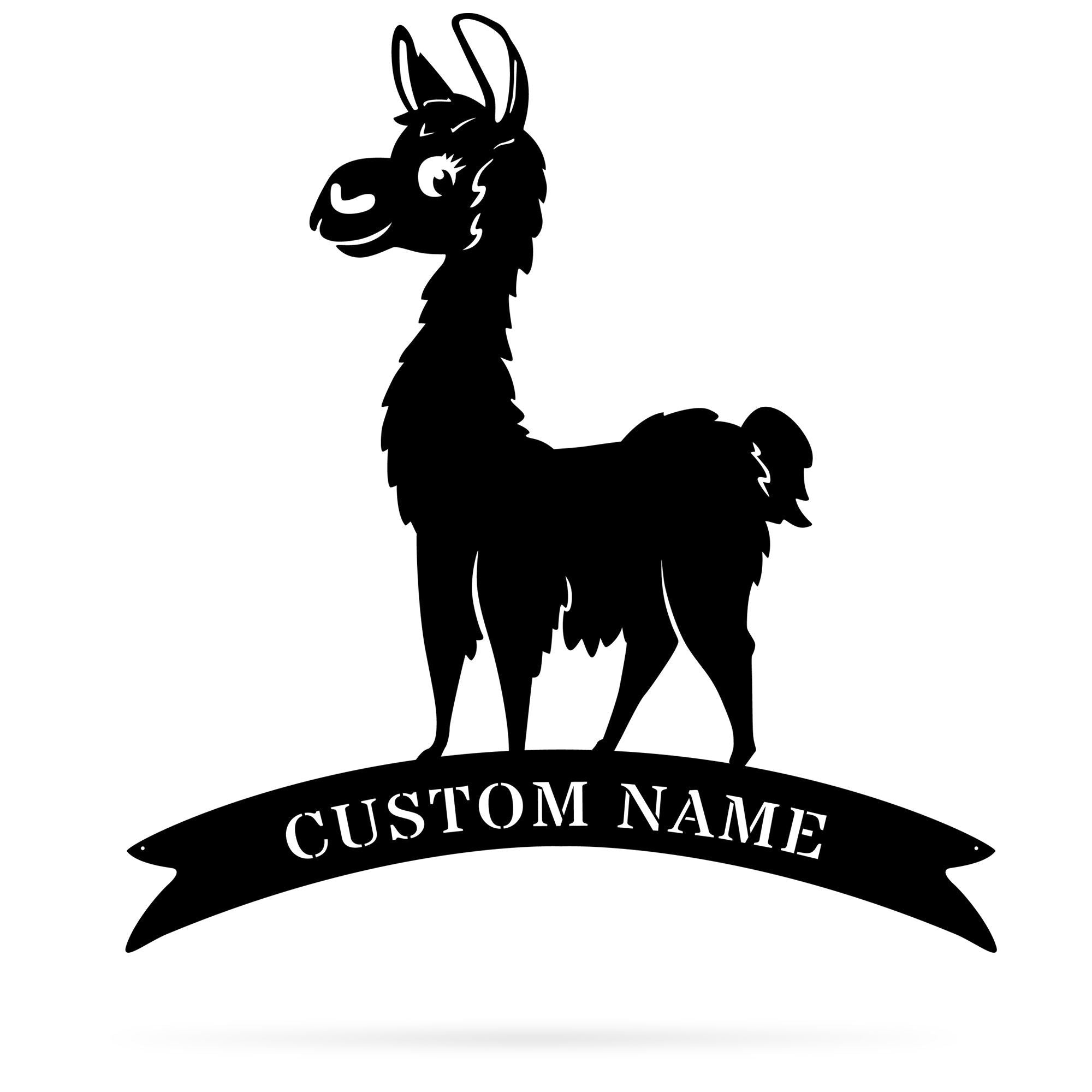 Llama Monogram Metal Wall Art