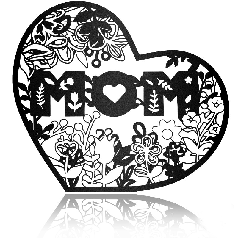 Heart Art Love For Mom Metal Wall Art