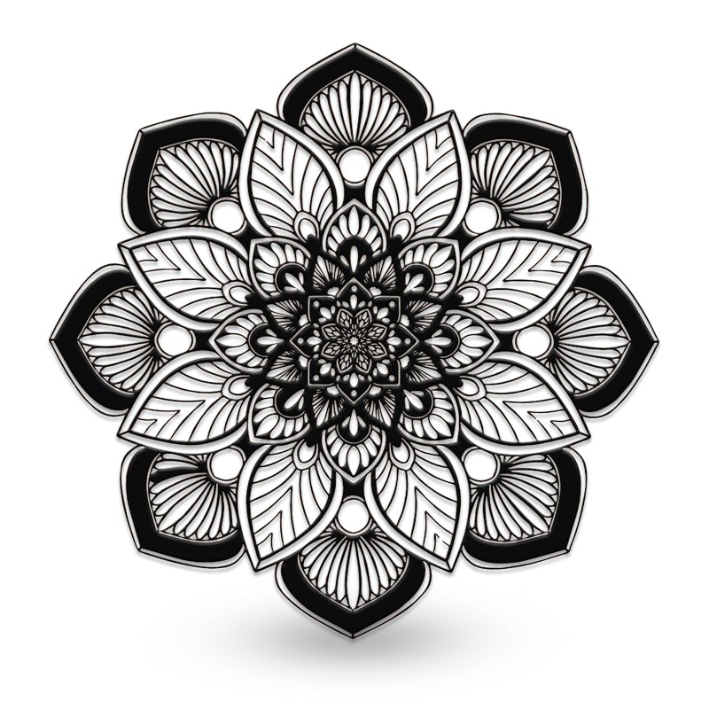 Yogo Mandala Flower For Happiness And Health Metal Wall Art