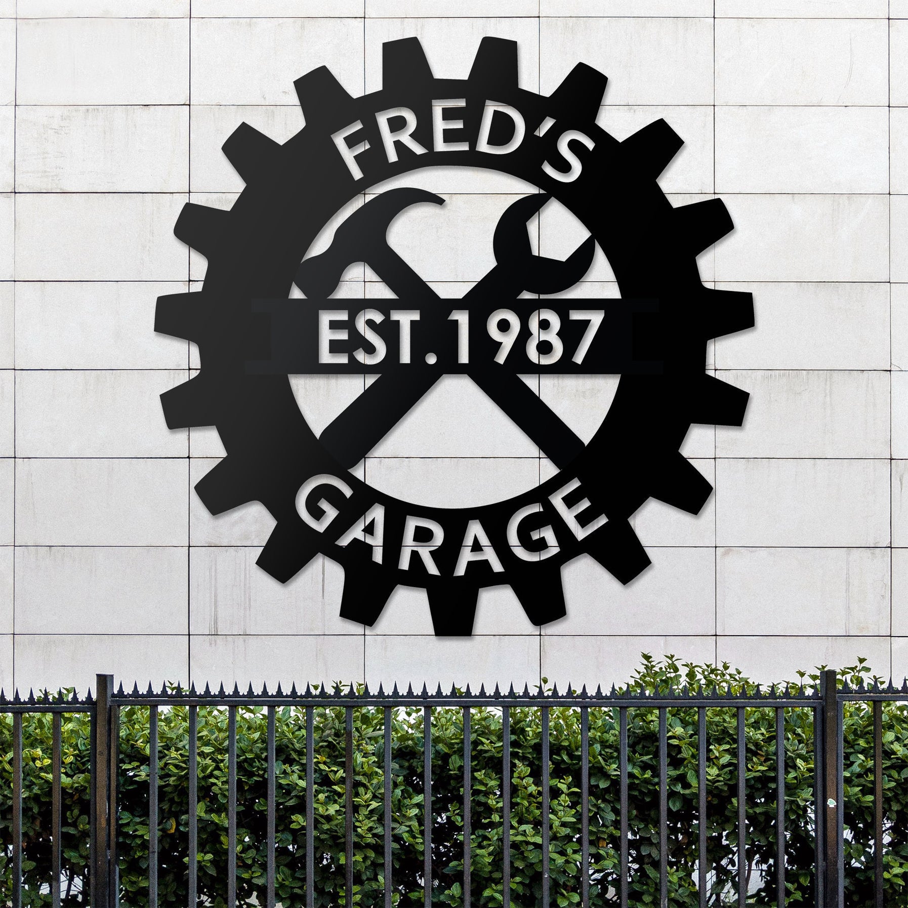 Metal Garage Established Metal Wall Art