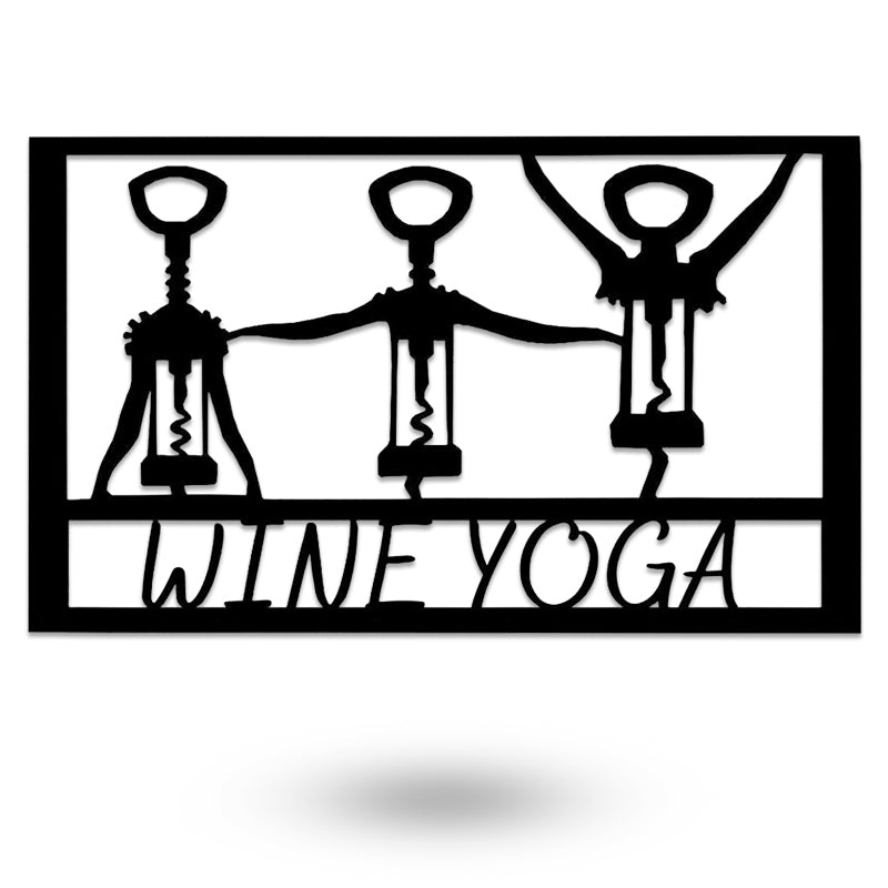 Wine Yoga Metal Wall Art