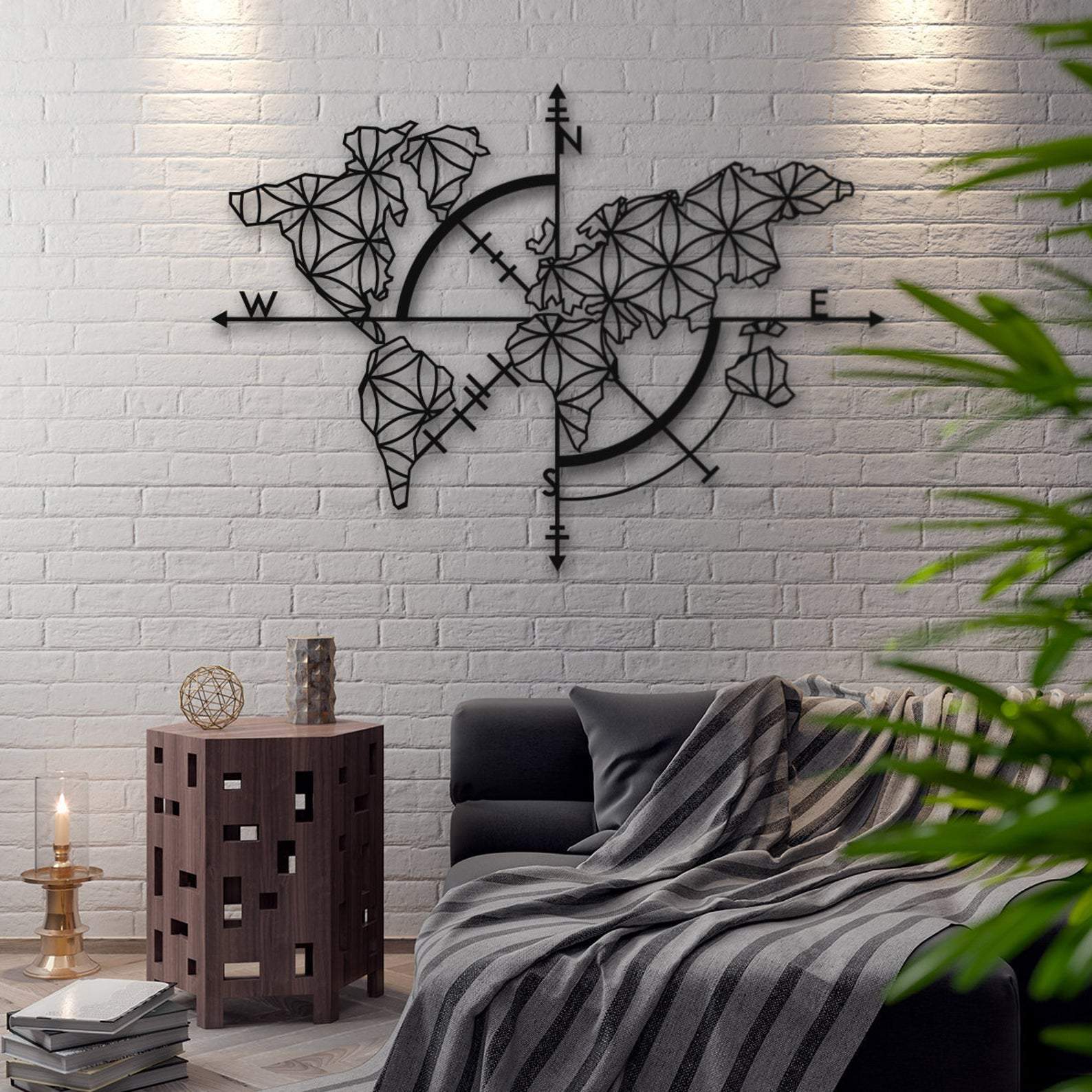 World Map Metal Wall Art