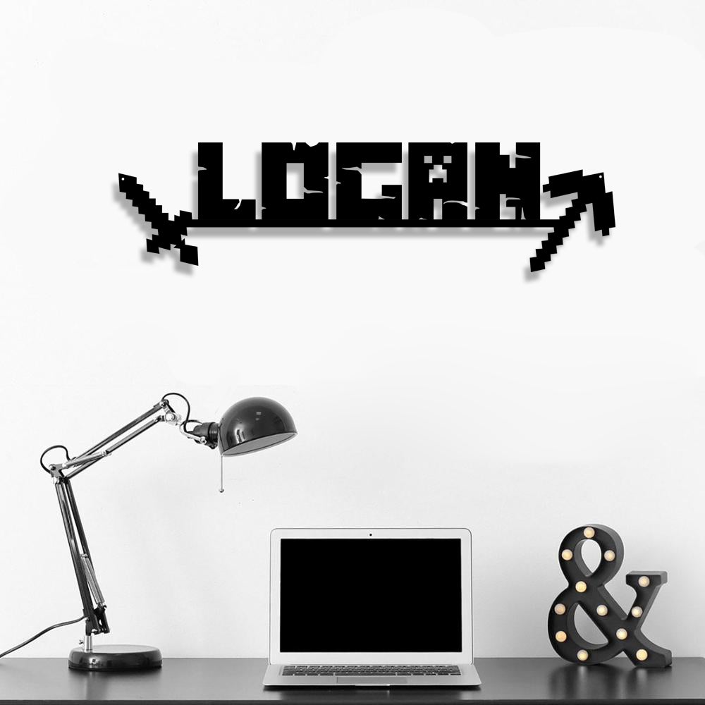 Minecraft Customized Name Metal Wall Art