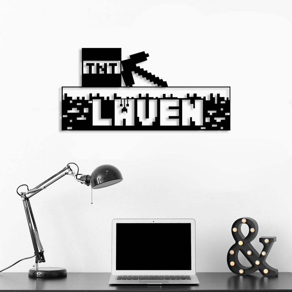 Mining Sign Minecraft Metal Wall Art