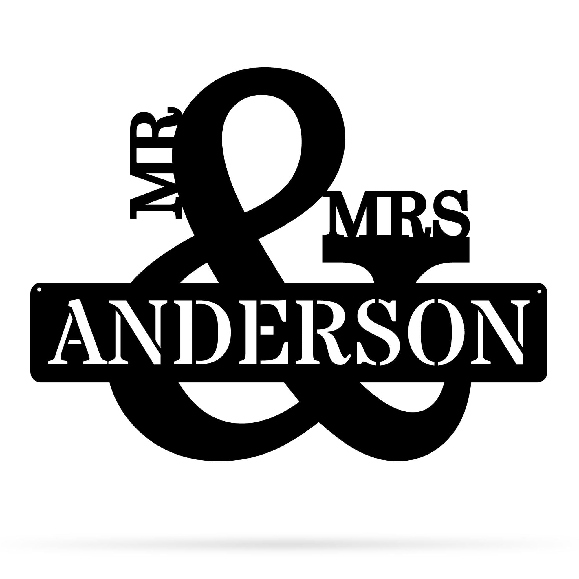 Mr. & Mrs. Monogram Metal Wall Art
