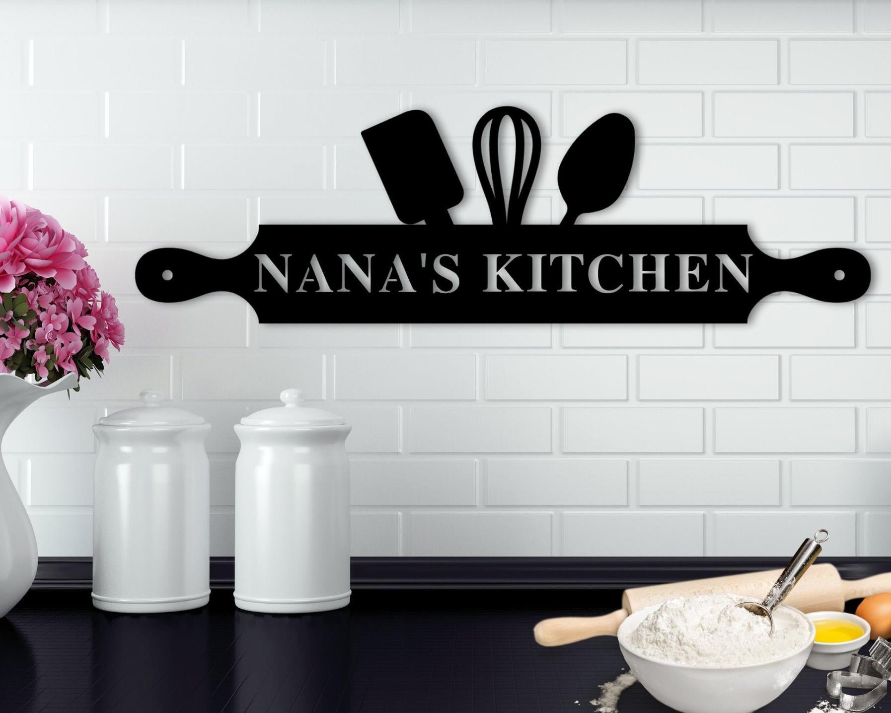 Nana'S Kitchen Customized Kitchen Mother'S Day Grandma'S Kitchen Metal Wall Art