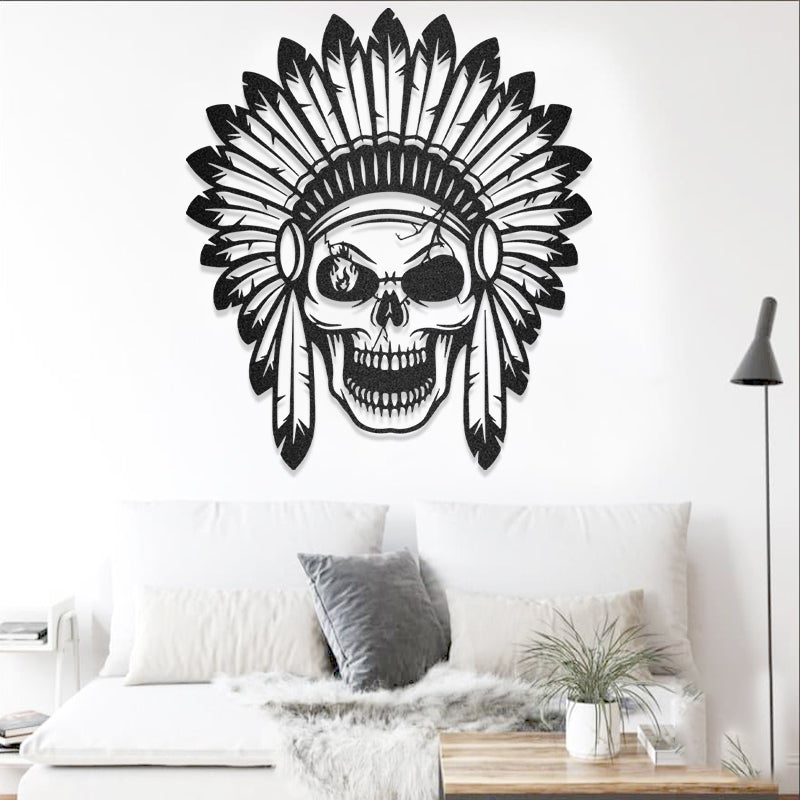 Native Skull Metal Wall Art