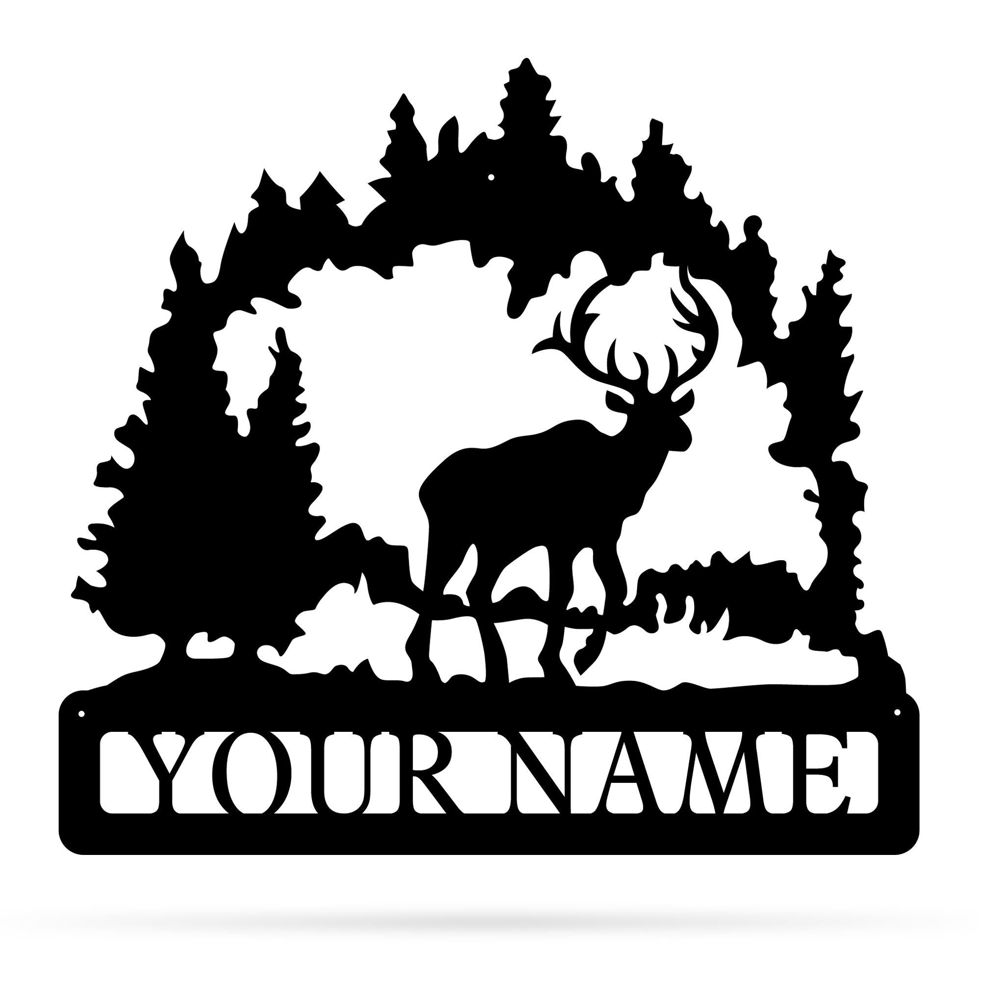Outdoors Moose Monogram Metal Wall Art