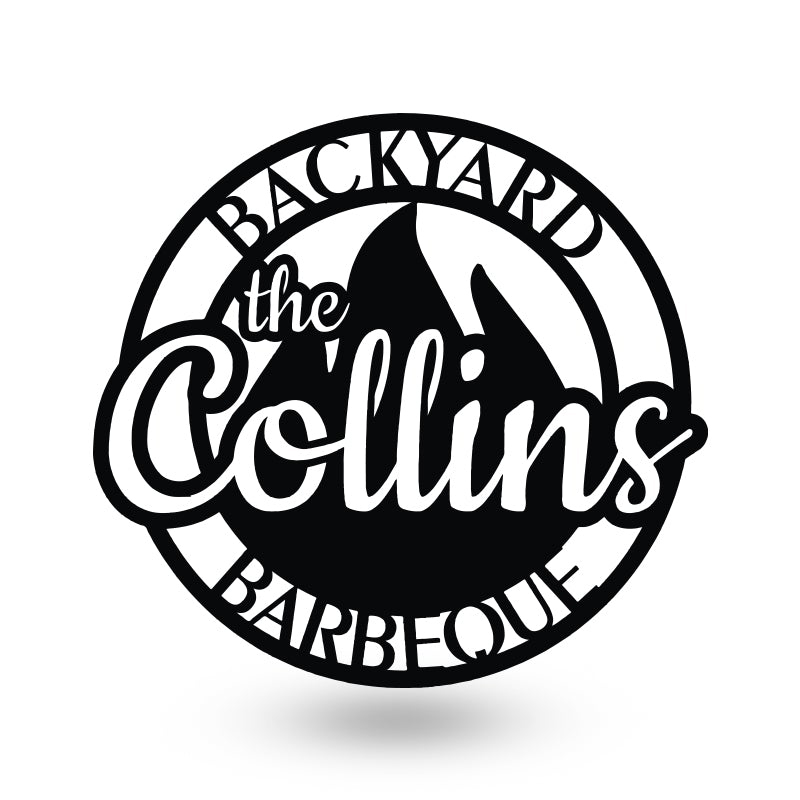 Personalized Backyard Barbecue Grill Metal Wall Art