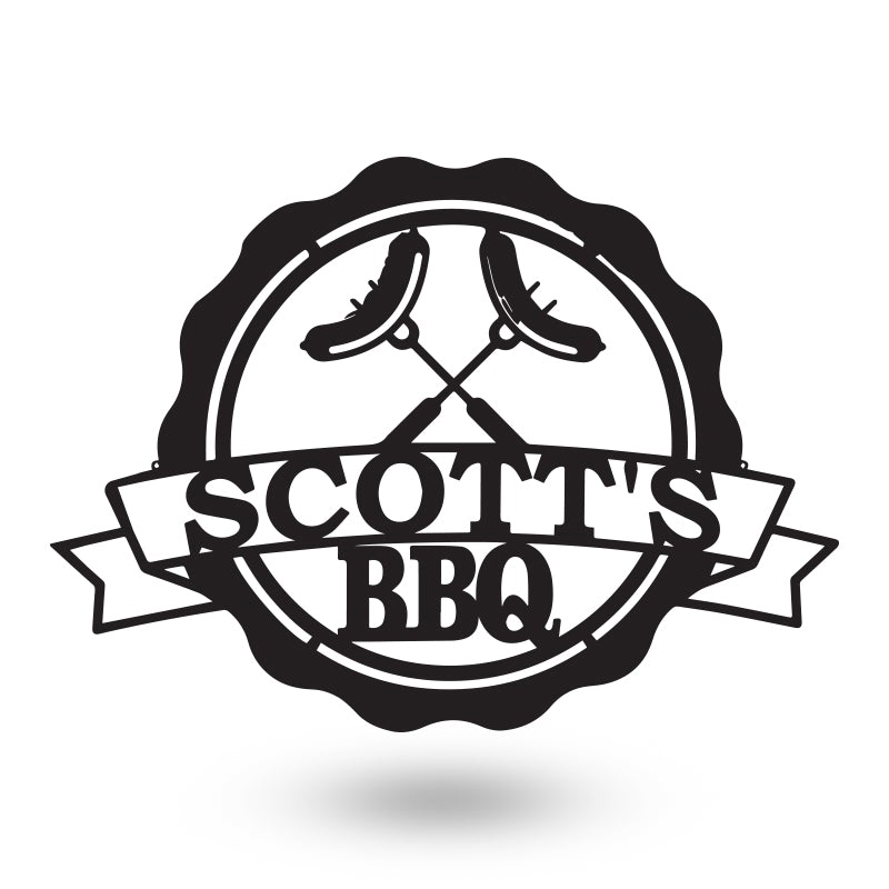 Personalized Bbq Grilling Name Barbecue Grill Metal Wall Art