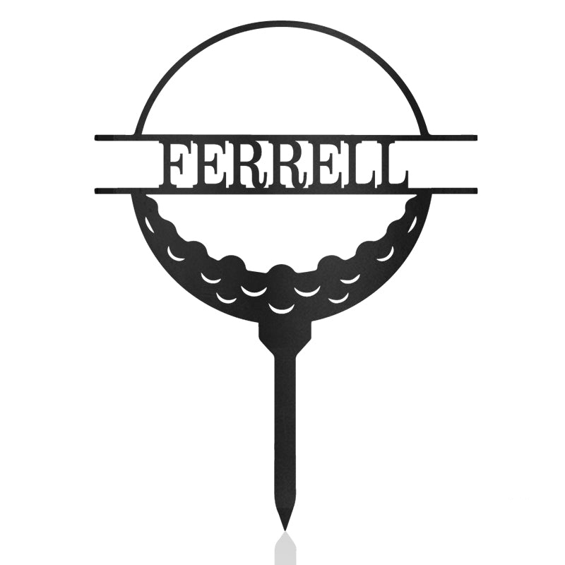 Personalized Golf Ball Metal Yard Stake 7 Metal Wall Art