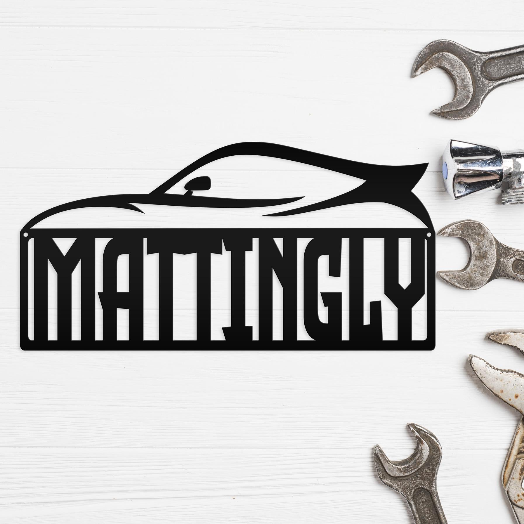 Personalized Name Car Metal Wall Art